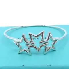 ヴィンテージ ティファニー トリプル スター シルバー バングル UM95のサムネイル
