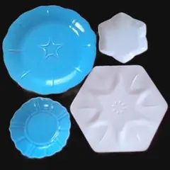 花やか皿 大小4枚 水仙&朝顔 2月 7月 輪花皿 新品のサムネイル
