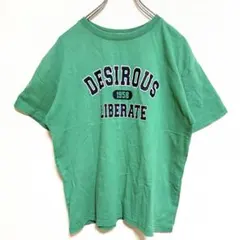 【COLZA】ロゴ プリント Tシャツ コットン グリーン カジュアル Lサイズ