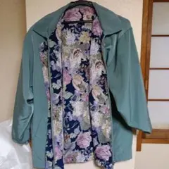 フラワープリント裏地付きジャケット