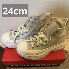 【美品】コンバース オールスター グレー 厚底ハイカット 24cm