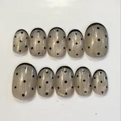 ネイルチップ　マグネット_ドット_フレンチ