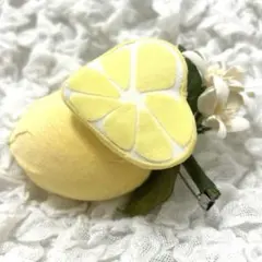 PINKHOUSEピンクハウス コサージュ ブローチ レモン 白花 葉 ケース付のサムネイル