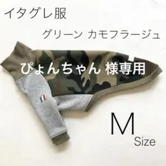ぴょんちゃん 様専用　イタグレ服　グリーン カモフラ　シャツ　Mサイズ