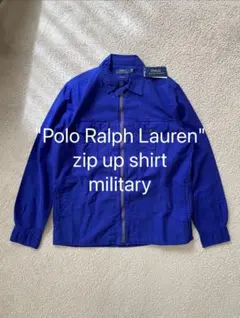 【新品・未使用】ポロラルフローレン　ミリタリー　ジップアップ　シャツ　S 短丈