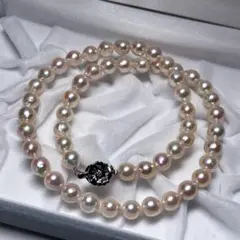 【テリ強】あこや真珠 パール ネックレス 約7.0-7.5mm シルバー金具