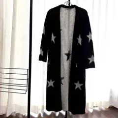 ミラオーウェン 星柄 モヘヤ混 ニット ロング カーディガン 0