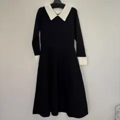 Blanc Nature 白襟ワンピース 38 黒白 ブランナチュール - メルカリ
