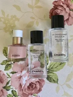 使用済空瓶HERMES ピンクネイルカラー & CHANEL リムーバー空瓶