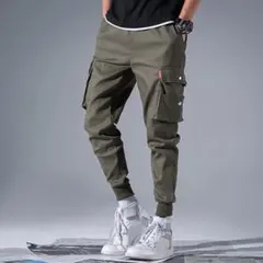 カーゴパンツ メンズ ロングパンツ 作業ボトムス ゆったり 綿 ストレッチ