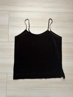 ViS ビス ブラック ベルベット キャミソール ベロア 重ね着