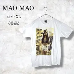 美品✨【マオマオ】ユニセックス半袖プリントTシャツ 女性プリント　ストリート感のサムネイル