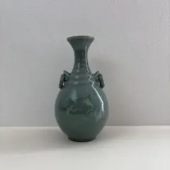 海青　花瓶　青磁　花器　フラワーベース