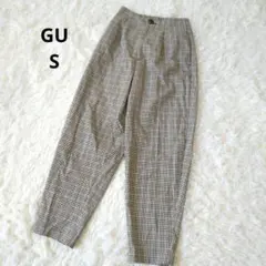 GU ジーユー　千鳥格子チェック柄カジュアルパンツ 　S　ウエストゴム