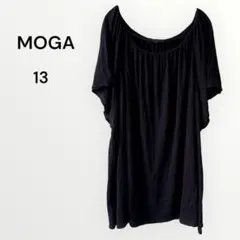 モガ トップス 半袖 薄手 無地 ゆったり 体型カバー 上品 黒 着回し 13