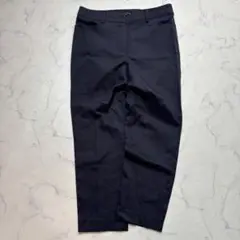 トランスワーク　リネン混テーパードパンツ　スラックス　【M】38　ネイビー