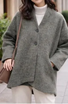 ウール混合オリーブグリーンジャケット