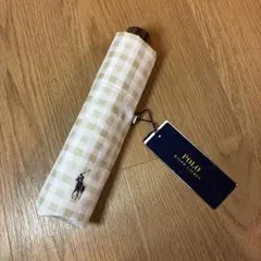 【未使用品】ポロラルフローレン ポロポニー チェック 折り畳み傘 ベージュ