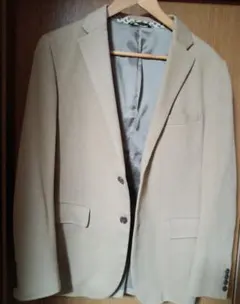 ベージュ 2ボタン ビジネスジャケット