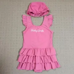 シャーリーテンプル　ワンピース水着　130　　　　　　　 　帽子付き　レトロ