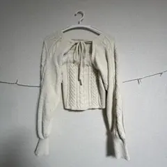 NOMAE ファーケーブルアンサンブルニット アイボリーのサムネイル
