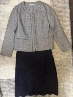 オケージョン　セレモニー　入学式　卒業式　ノーカラージャケット　レーススカート