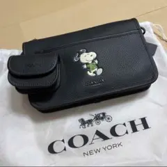 新品　coach コーチ　スヌーピー　コラボ　ポーチ付ショルダーバッグ斜め掛け