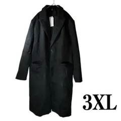 【未使用・タグ付】チェスターコート ロングコート ブラック 3XL 大きいサイズのサムネイル