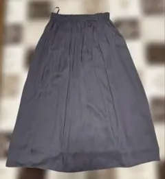【クリーニング済】ユニクロ　シフォン フレアスカート　チャコールグレー　M
