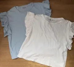 ZARA フリル半袖Tシャツ 2枚セット S