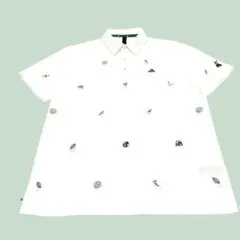 美品 adidas golf PLAY GREEN モノグラム刺繍 ポロシャツ