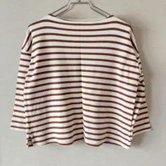 無印良品 ボーダー長袖カットソー XS S オーバーサイズ ナチュラル