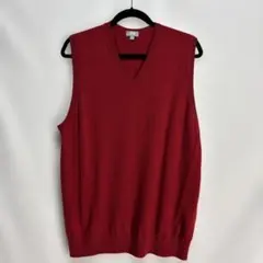 UNIQLO ウール100% ニットベスト XL レッド