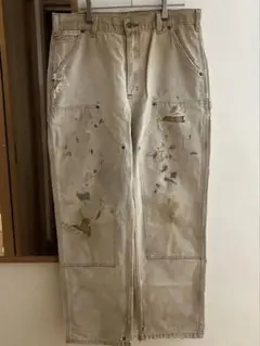 amachi アマチ カーゴパンツ ペイント加工 アイボリー ワイドパンツ