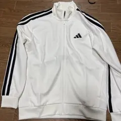 adidas ホワイト ジップアップジャケット