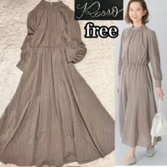 【ROSSO ロッソ】シアーチェックハイネックワンピース ロングワンピース F
