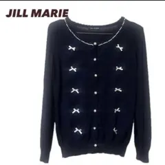 リボンモチーフカーディガン　ネイビー　パール