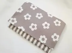 移動ポケット　ハンドメイド　1318.グレージュお花×ストライプ　他