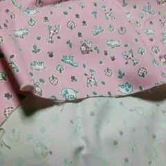 生地幅×51センチ、コットン100はぎれ生地動物ピンク！幼稚園ハンドメイドに☆