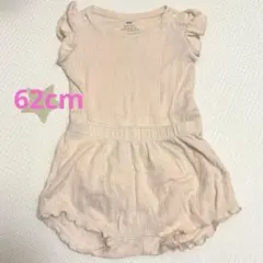 【美品】H&Mフリル付きピンクロンパースセット