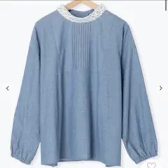 新品★サマンサモスモス★sm2★レース襟ピンタックブラウス
