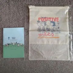 Snoopy A5サイズ ノート & 中身が見える巾着袋
