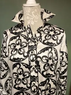 新品未使用 ZARA Basic 抽象模様の長袖ワンピース