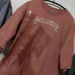 週末限定下げ。ブラウン ストーン装飾 Tシャツ