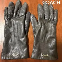 Coach ダークブラウン レザー手袋