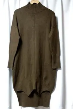 OSMOSIS　オズモーシス　膝下丈　ニットワンピース　カーキ