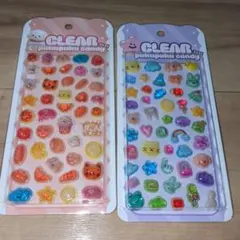 クリアシール 2シートセット 動物・星デザイン