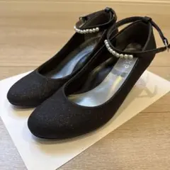 【⚠️パステル様専用】アクシーズファム　ラメグリッターパンプス　ブラック　M