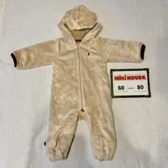 Miki House フリース ベビーアウター 60~80 ロンパース　クマ