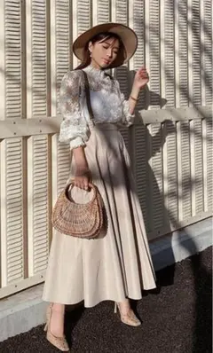 【美品】eimy istoire　ザーサスペンダーアシンメトリーフレアスカート